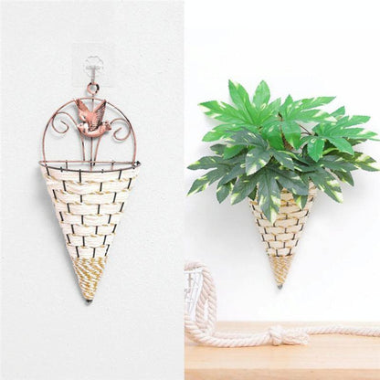Rustic Hanging Rattan Vase for Farmhouse Decor