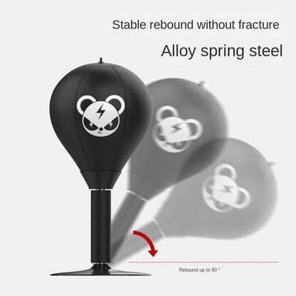 Desktop Speed Ball For Boxing Training - Bear Design With Gloves & Pump - Bear+Children Gloves+Pump