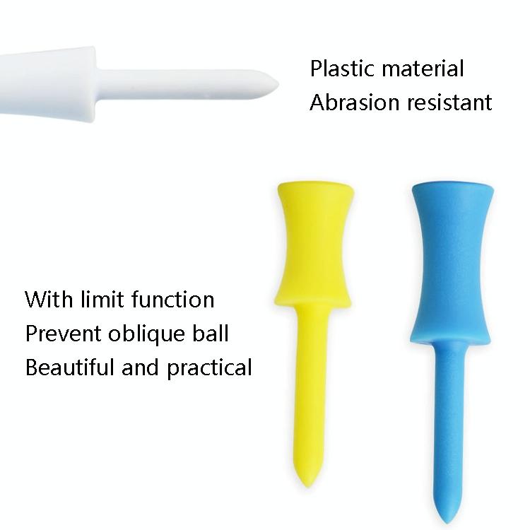 60-piece Golf Plastic Ball Tee Set with Ribbon Needle - 68mm Size