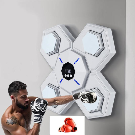 Rechargeable Bluetooth Boxing Machine With Adult & Child Gloves - Blue - With Child Gloves Blue