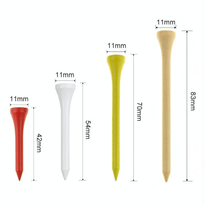 40 Wooden Golf Tees with Ball Holder - 42Mm