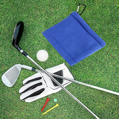 Blue Terry Towel for Wet and Dry Golf Cleaning with Hook