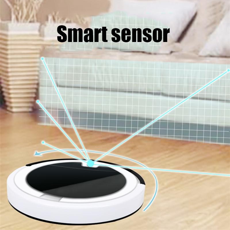 Smart Home Sweeping Robot with Remote Control and Large Suction - White Black