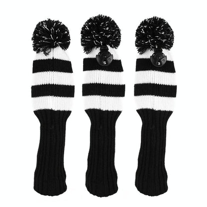 Set of 3 Knitted Golf Club Covers - Red