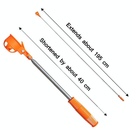 Foldable Golf Ball Picker with Stainless Steel Rod - 8 Sections - Black