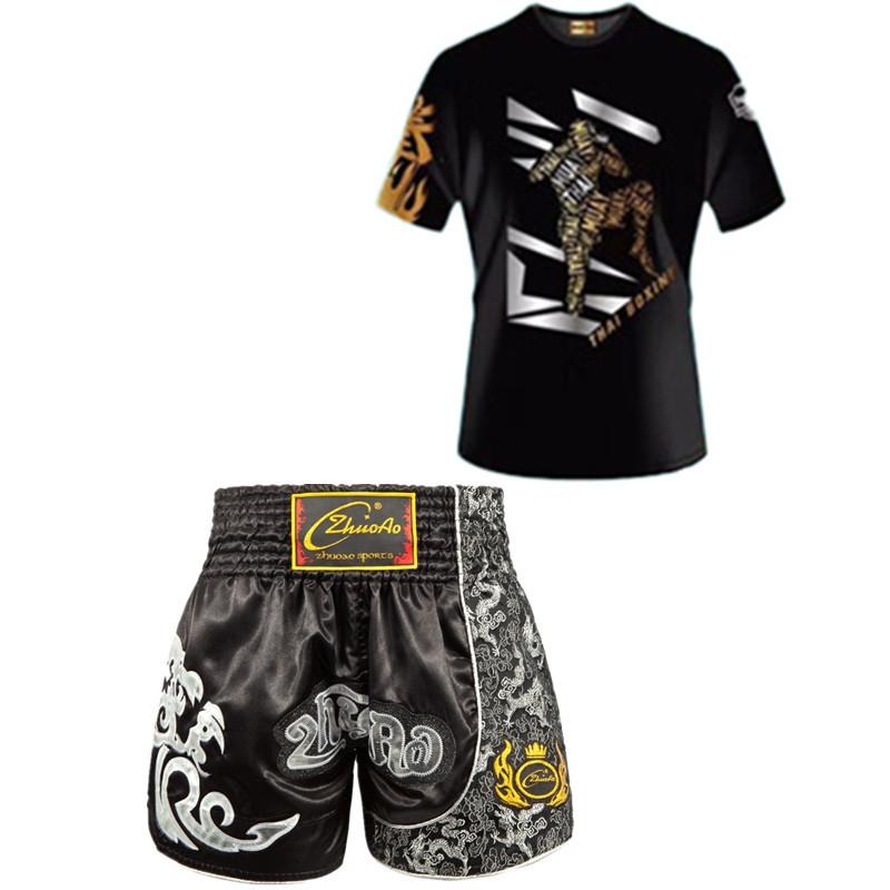 Kids Boxing Set - Sparring Shorts And Tights - Bright Green - Hit Red - M