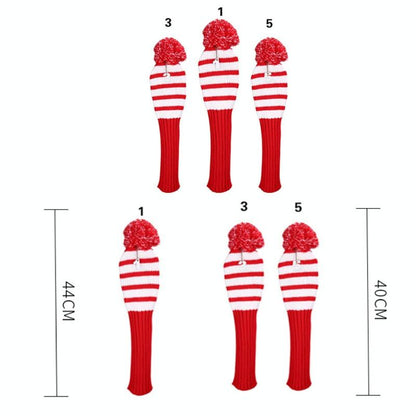 Set of 3 Knitted Golf Club Covers - Black