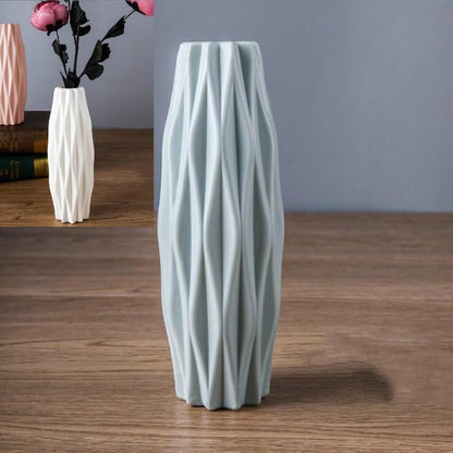 Set of 3 Creative Plastic Camellia Vases for Wet and Dry Decor - Pink