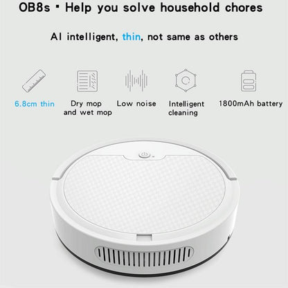 Smart Path-charging Sweeping Robot for Household - Black