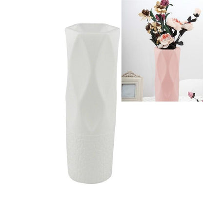 3-piece Plastic Vase Set for Dry and Wet Flower Arrangements and Floral Decor - White