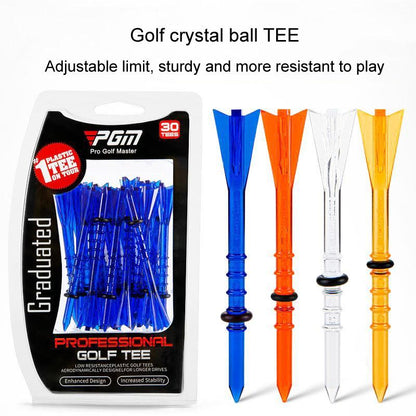 30 Adjustable Golf Tees with 83mm Height Limit - Set of 30 - Blue