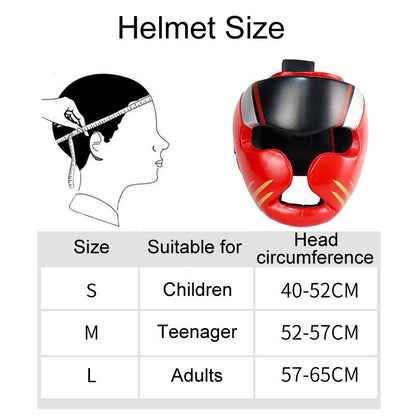 Competition Sparring Boxing Helmet For Head Protection - Black With Mask - S