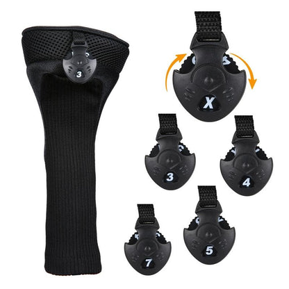 3-in-1 Golf Club Head Cover - No.1 No.3 No.5 - Protective - Red
