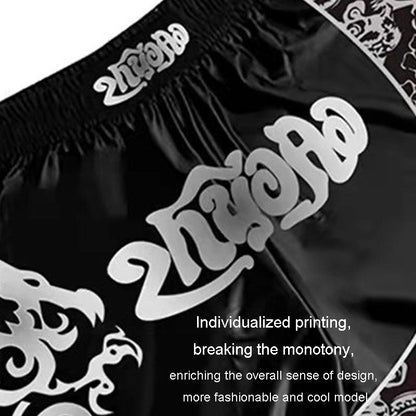 Kids Boxing Set - Sparring Shorts And Tights - Bright Green - Bright Spot Tiger Head - Xl