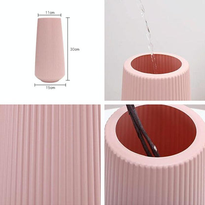 Versatile Plastic Flower Vase for Dry and Wet Arrangements - Green