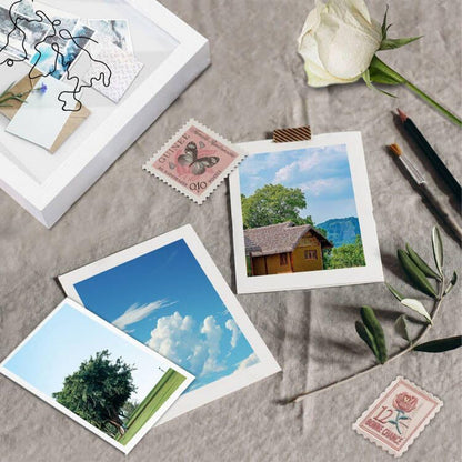 Vibe Geeks Adventure Archive Box Wood Frame Travel Tickets Keepsakes Storage Frame - Black - Small