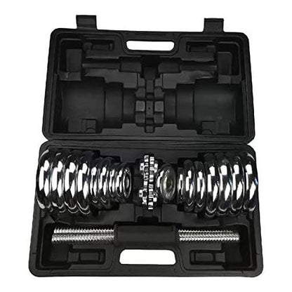 30KG Chrome Dumbbell Set Weight Dumbbells Home Gym Training Fitness BarBell Case