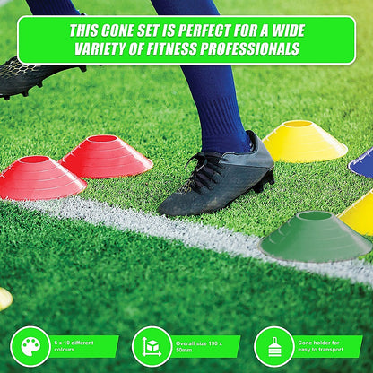 Marker Training Cones Set for Soccer, Fitness, Personal Training