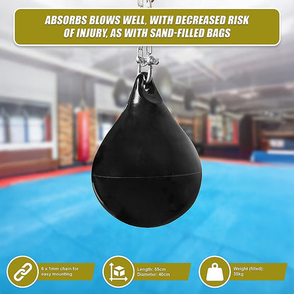 30L Water Punching Bag Aqua with D-Shackle and Chain