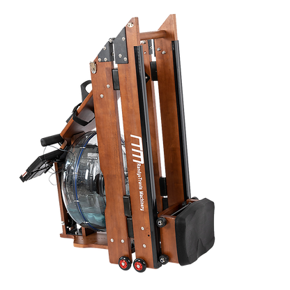 Water Rowing Machine Resistance Foldable Wood Premium Fitness Equipment