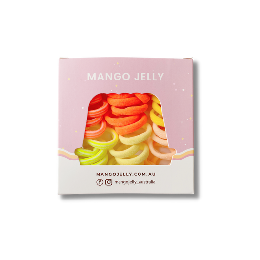 MANGO JELLY Metal Free Hair Ties (3cm) - CITRUS 36P - Six Pack