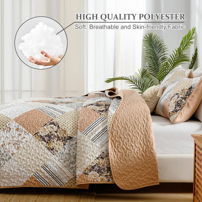 Transcendent Quilted bedspread and pillowcovers set: Elevated Comfort - Queen size