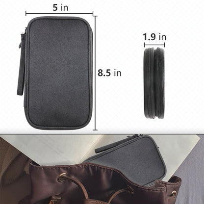 Black Portable Digital Organizer Bag â€“ Multifunctional Storage for Power Banks, Cables, and Accessories(Photography Props Not Included)