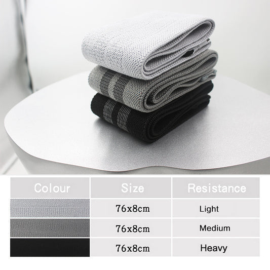 Grey Colour Scheme Fabric Resistance Bands Set - 3 Levels Non-Slip Hip Bands for Strength Training