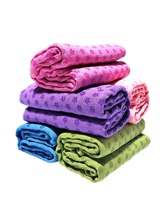 Green Plum Blossom Yoga Towel Mat- Absorbent, Thick, Non-Slip, Portable Fitness Blanket for Home Use 183*63CM
