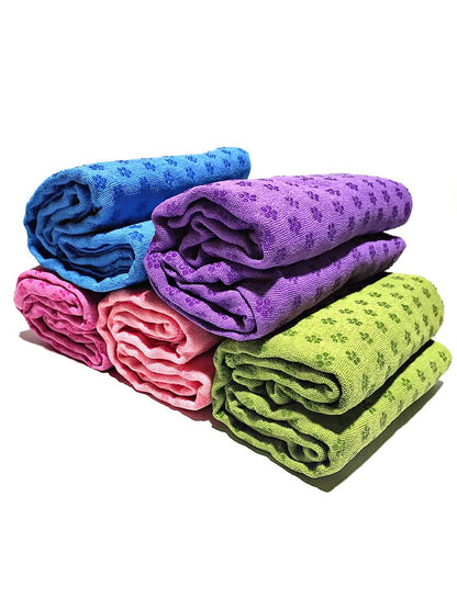 Green Plum Blossom Yoga Towel Mat- Absorbent, Thick, Non-Slip, Portable Fitness Blanket for Home Use 183*63CM