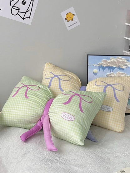 Green Cute Butterfly Knot Pillow | Soft Bed & Seat Cushion, Decorative Throw Pillow for Home & Car 65x40cm