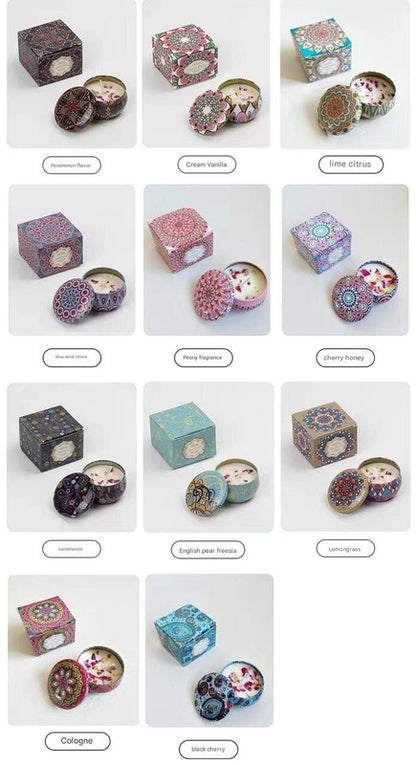 Small Scented Candle Set - 4 Soy Wax Candles, Travel Candle Set (Strawberry)