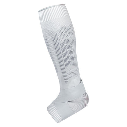 Size L 1 Pair Light Gray Compression Calf Sleeves for Sports - Adjustable Support for Running, Soccer, Hiking & More