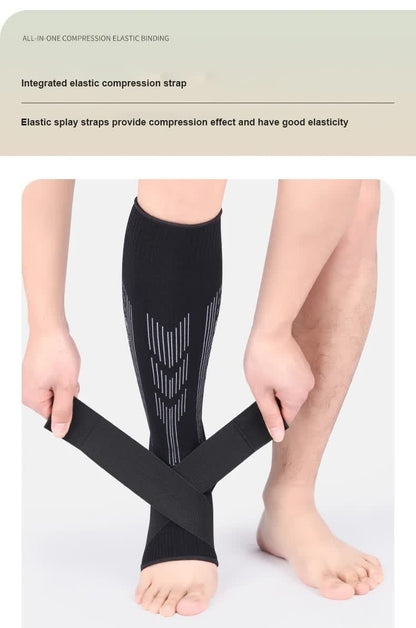 Size M 1 Pair Light Gray Compression Calf Sleeves for Sports - Adjustable Support for Running, Soccer, Hiking & More