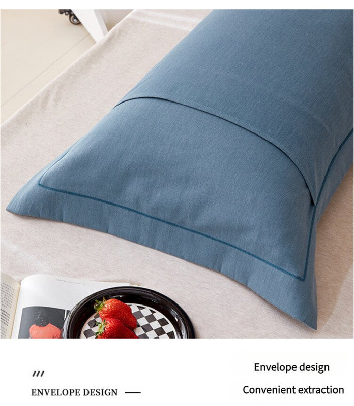 Dark Purple Pure Cotton Flannel Pillowcase Set - Soft, Thickened, Solid Color (Pair, 48x74cm)