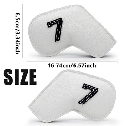 Red Golf Iron Head Covers Set of 10 - Waterproof PU Leather Club Protectors with Embroidered Numbers (3-9, P, A, S)