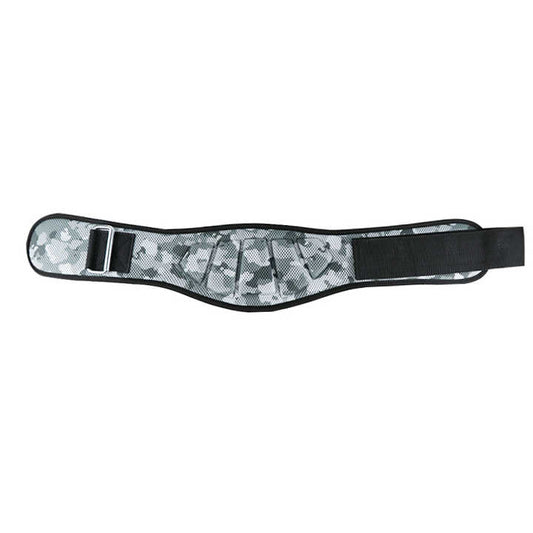 Size S Grey Camouflage Camo Weightlifting Belt - EVA Nylon Gym Belt for Squats, Deadlifts & Lumbar Support