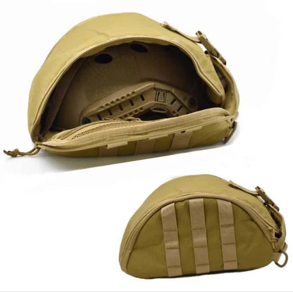 Black Tactical Helmet Bag & Utility Pouch - Padded MOLLE Gear Storage Carrier