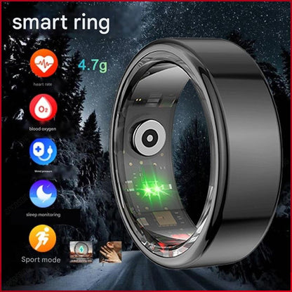 Advanced Smart Health Ring - 24/7 Heart Rate, SpO2, Sleep & Activity Tracker with Magnetic Charging(gold)