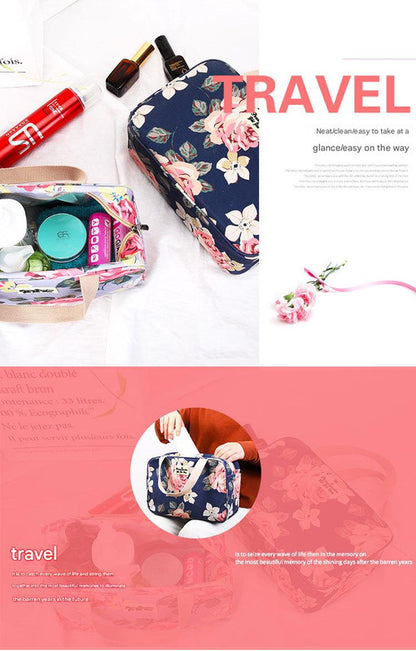 Versatile Portable Handled Bag - Durable Waterproof Fabric, Ideal for Toiletries, Lunch & Travel(Blue elephant)