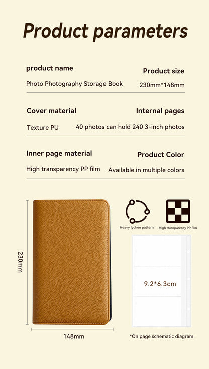 Pink PU Leather Zippered Photo Album - Holds 240 3 Prints"