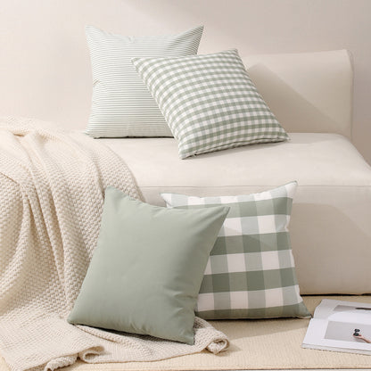 Green Solid Color Set of 2 Decorative Cushion Covers - 45x45cm, Soft Polyester (Inserts Not Included)