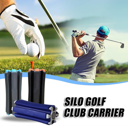 Black-orange Set of 2 Portable Golf Club Carrier Holders - Lightweight Club Organizer Caddy