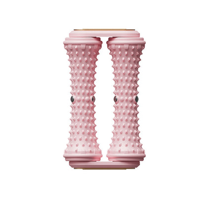 Pink Ergonomic Dual Foot Massage Roller - Deep Tissue Relief for Plantar Fasciitis, Arch Pain & Tired Feet